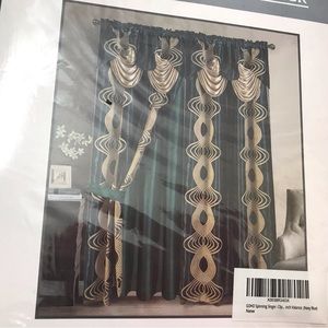 2 PCs GOHD Window Curtain 54” x 90” Valance Clip Navy Blue Spinning Singer New